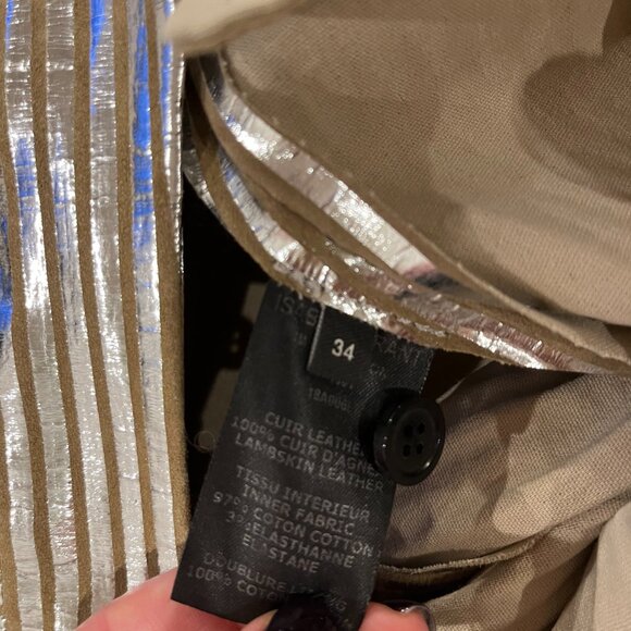 Isabel Marant Silver Leather Novida Pants FR34 US2 - Picture 5 of 5